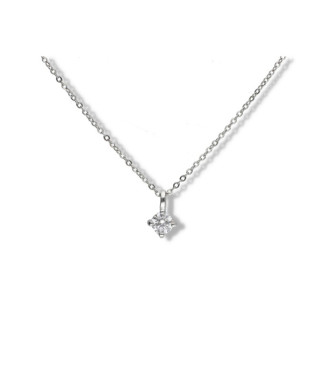 Colgante oro blanco 18kts 1 diamante de 0,12ct