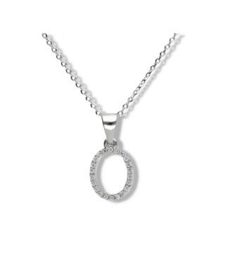 Colgante en oro blanco 18kts oval 22 diamantes de 0,11ct